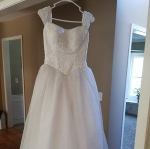beaded Christian Michele wedding gown, size 4